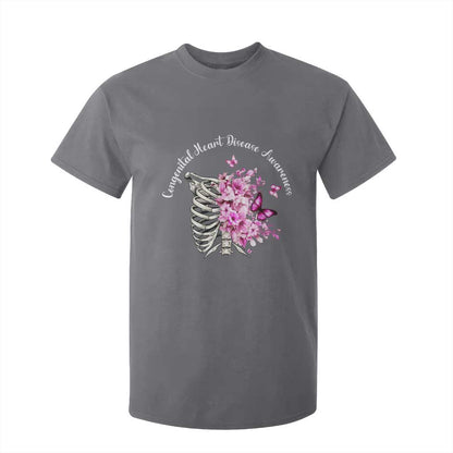 CHD Support T Shirt For Kid Congenital Heart Disease Support Floral Rib Cage