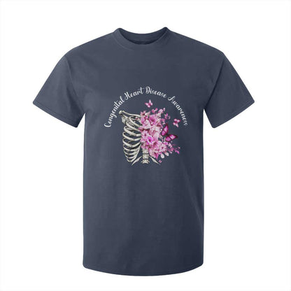 CHD Support T Shirt For Kid Congenital Heart Disease Support Floral Rib Cage