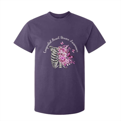 CHD Support T Shirt For Kid Congenital Heart Disease Support Floral Rib Cage