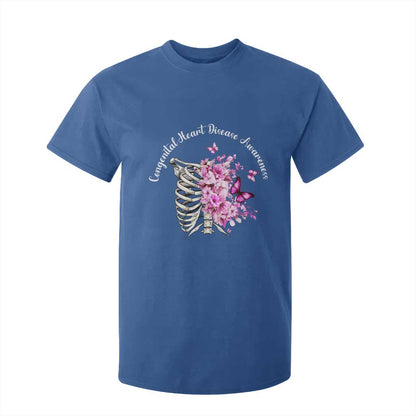 CHD Support T Shirt For Kid Congenital Heart Disease Support Floral Rib Cage