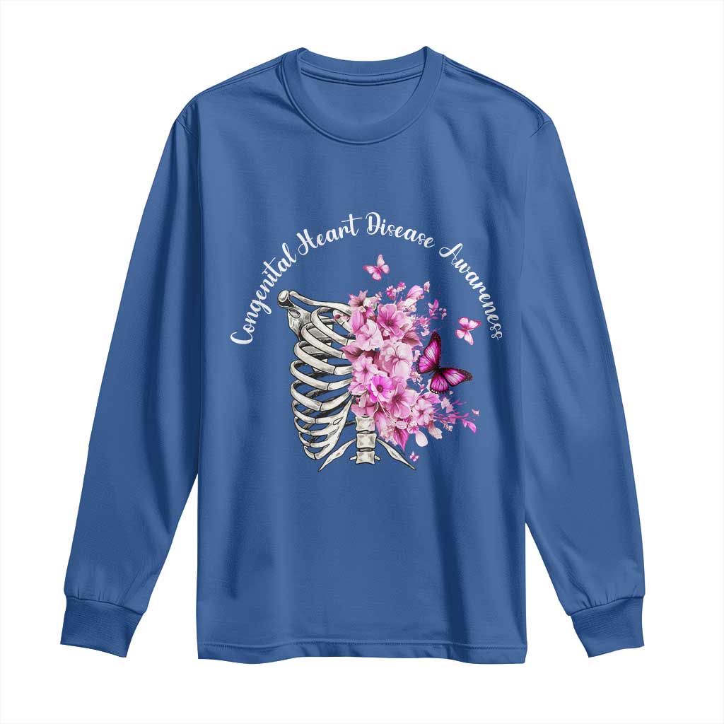 CHD Support Long Sleeve Shirt Congenital Heart Disease Support Floral Rib Cage