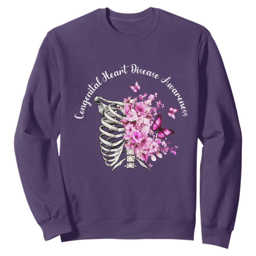 CHD Support Sweatshirt Congenital Heart Disease Support Floral Rib Cage