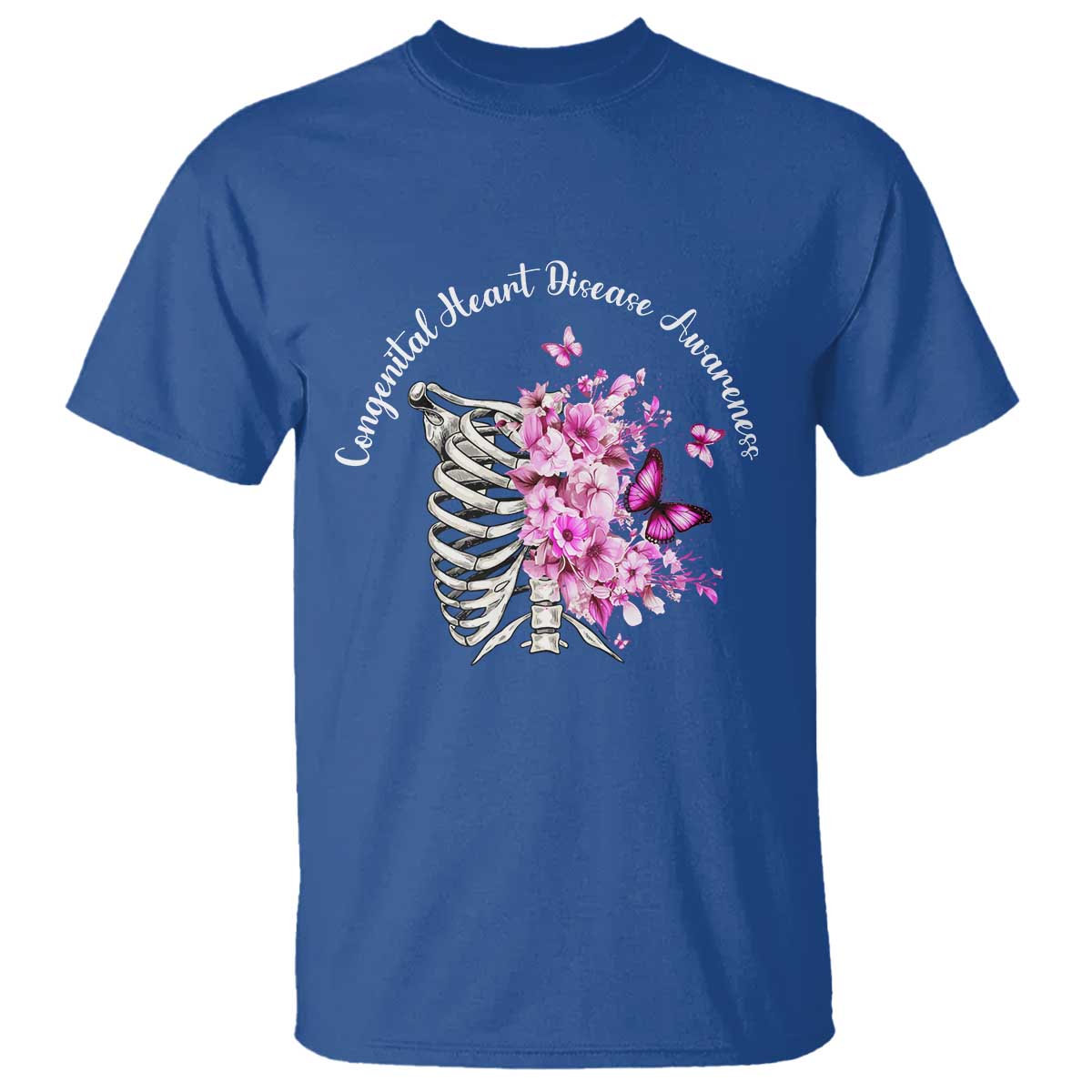 CHD Support T Shirt Congenital Heart Disease Support Floral Rib Cage