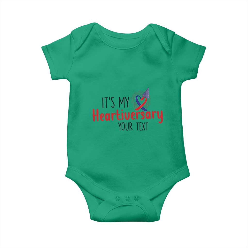 Personalized CHD Support Heart Anniversary Baby Onesie Custom Text It's My Heartiversary