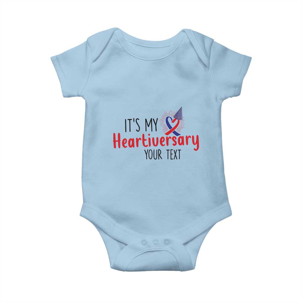 Personalized CHD Support Heart Anniversary Baby Onesie Custom Text It's My Heartiversary