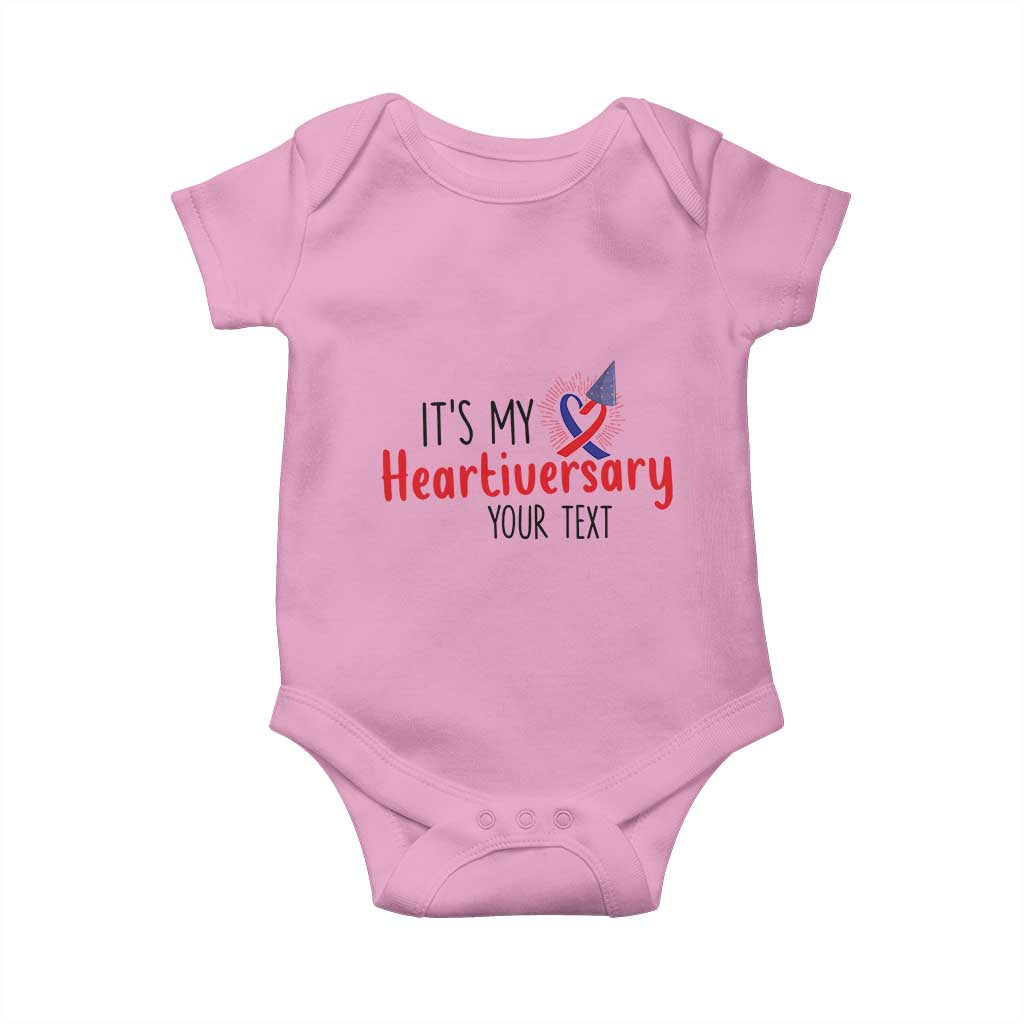 Personalized CHD Support Heart Anniversary Baby Onesie Custom Text It's My Heartiversary