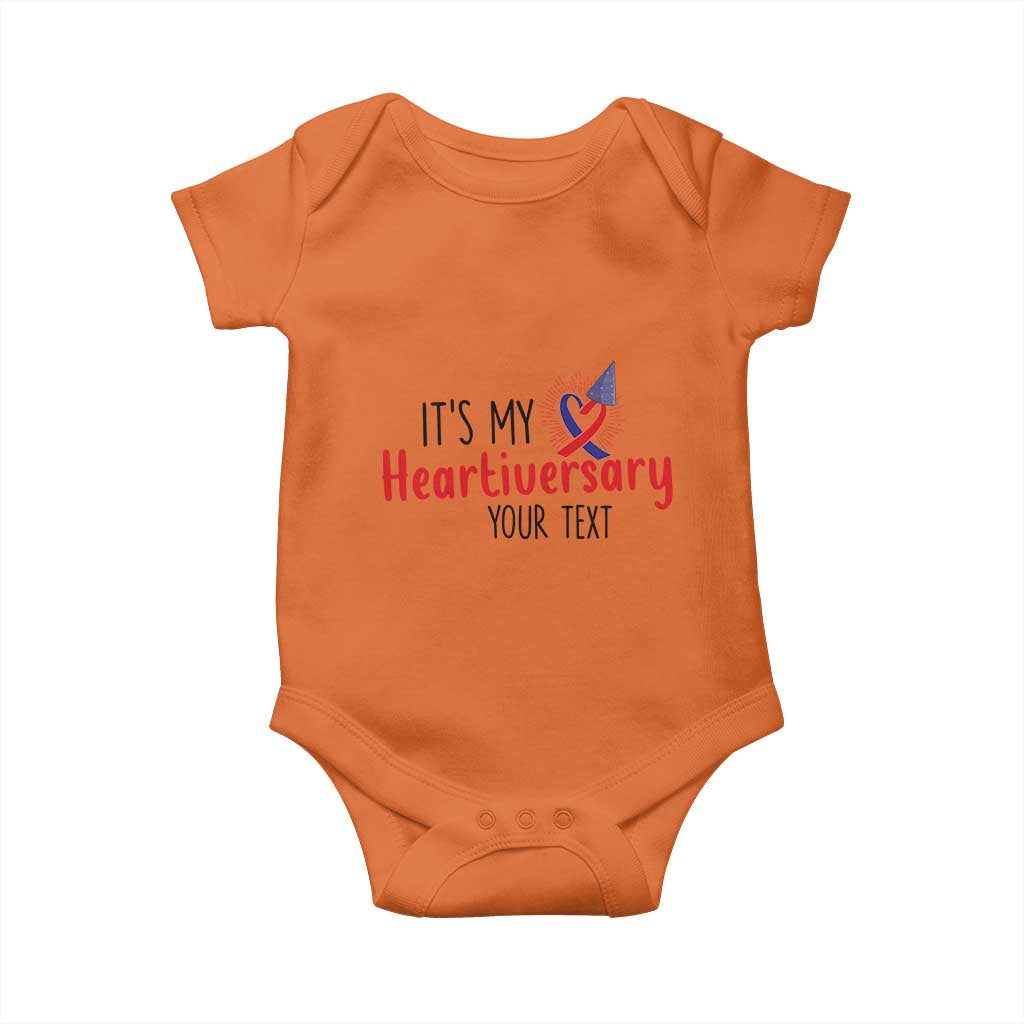 Personalized CHD Support Heart Anniversary Baby Onesie Custom Text It's My Heartiversary