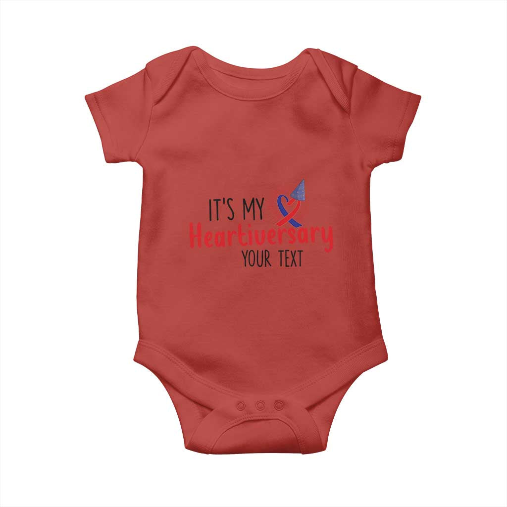 Personalized CHD Support Heart Anniversary Baby Onesie Custom Text It's My Heartiversary