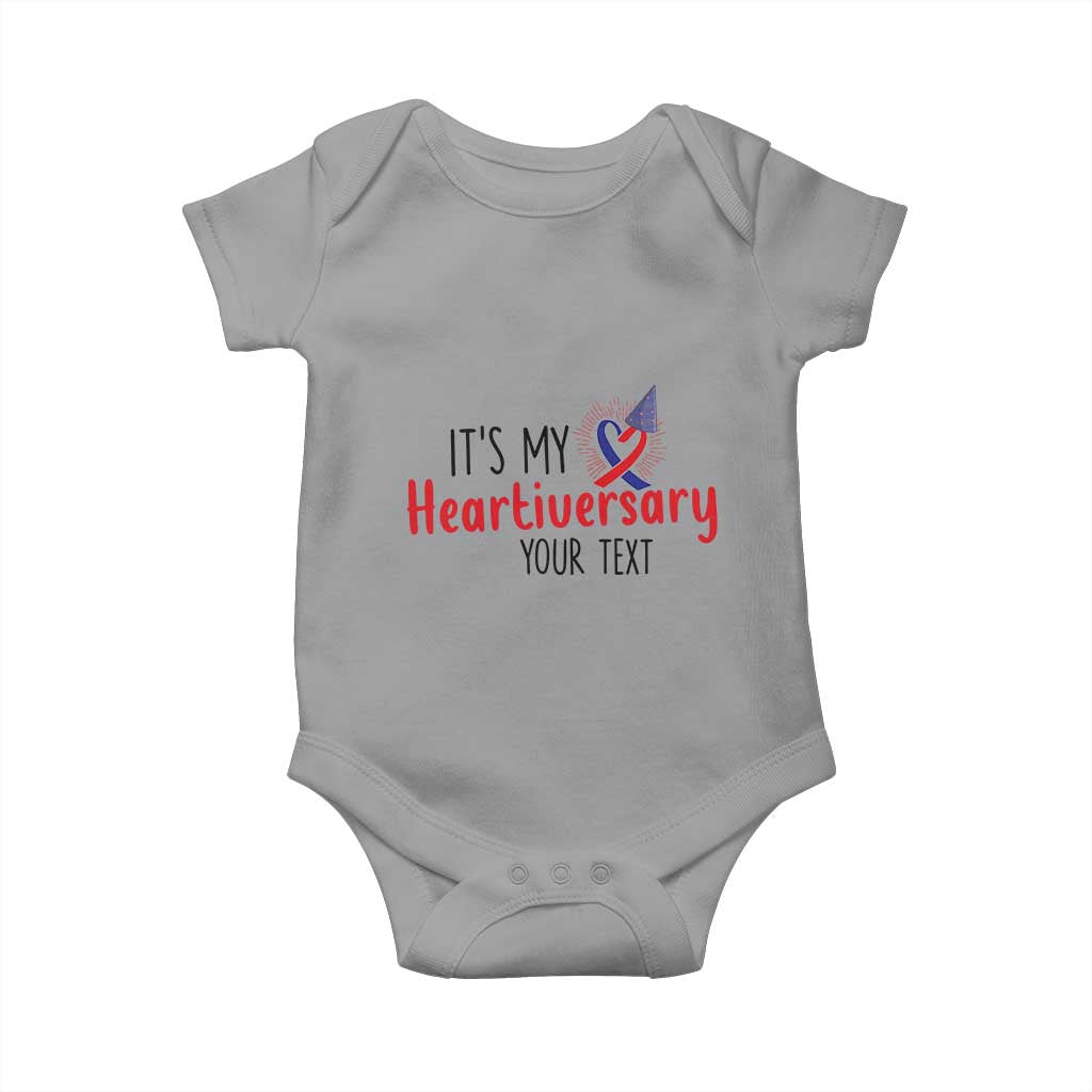 Personalized CHD Support Heart Anniversary Baby Onesie Custom Text It's My Heartiversary