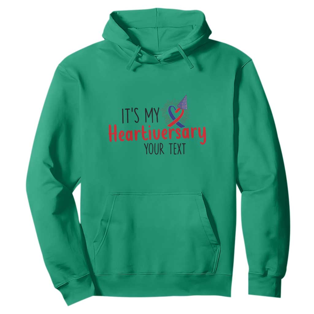 Personalized CHD Support Heart Anniversary Hoodie Custom Text It's My Heartiversary