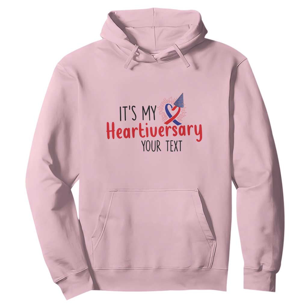 Personalized CHD Support Heart Anniversary Hoodie Custom Text It's My Heartiversary