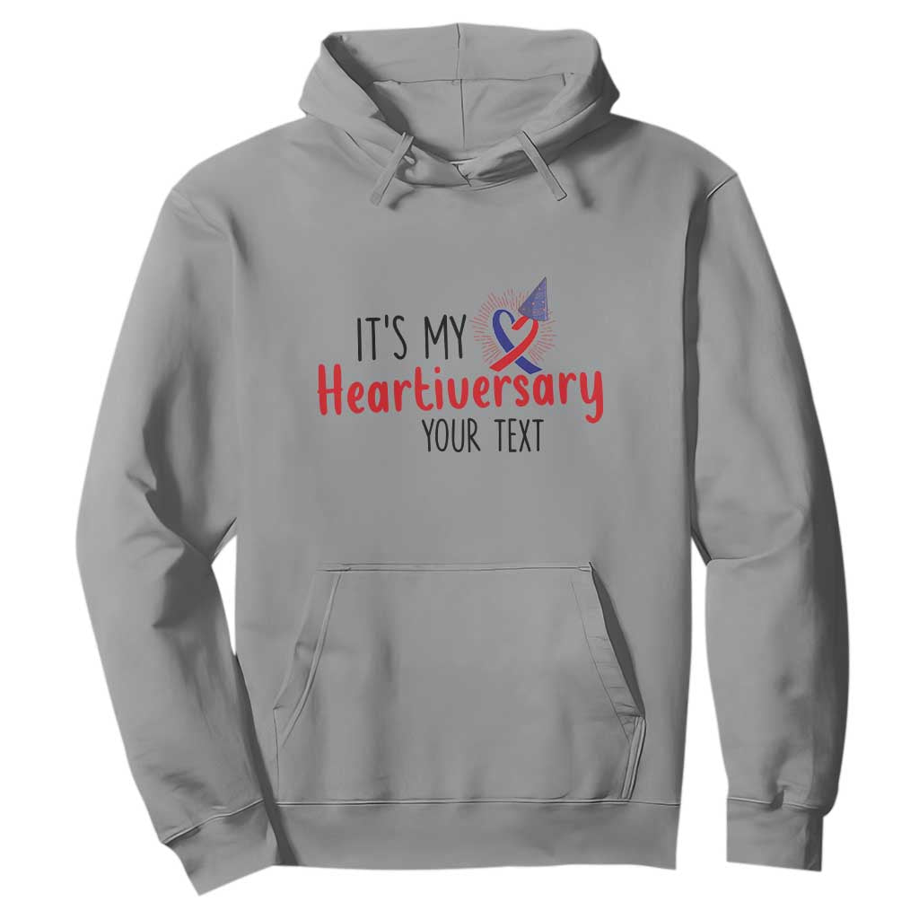 Personalized CHD Support Heart Anniversary Hoodie Custom Text It's My Heartiversary