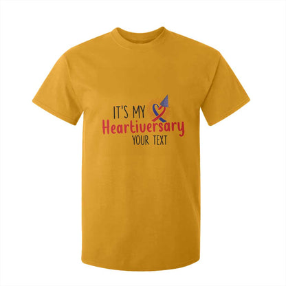 Personalized CHD Support Heart Anniversary T Shirt For Kid Custom Text It's My Heartiversary