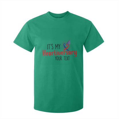 Personalized CHD Support Heart Anniversary T Shirt For Kid Custom Text It's My Heartiversary