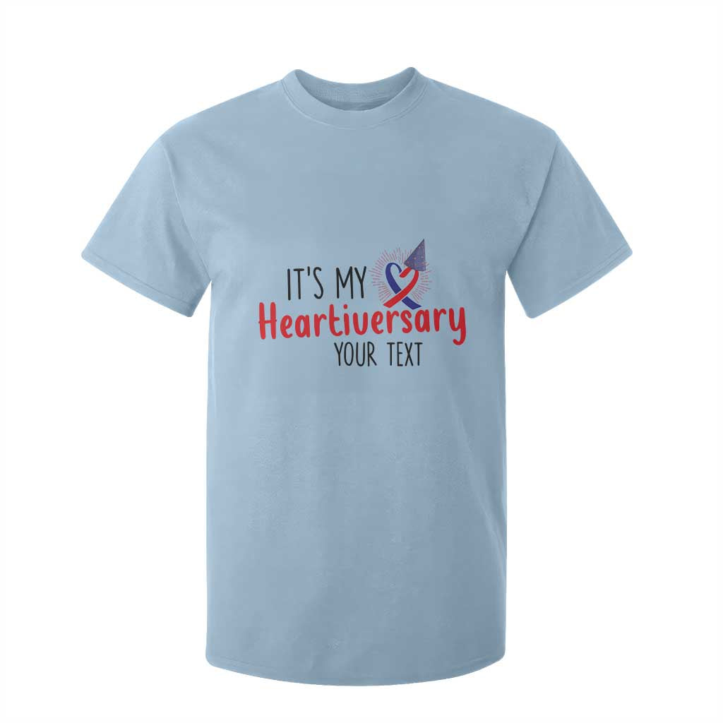 Personalized CHD Support Heart Anniversary T Shirt For Kid Custom Text It's My Heartiversary