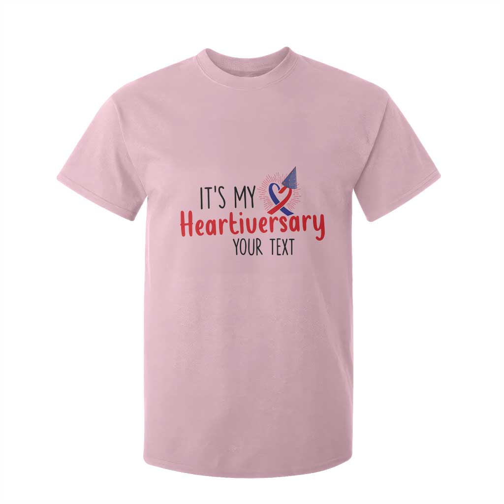 Personalized CHD Support Heart Anniversary T Shirt For Kid Custom Text It's My Heartiversary