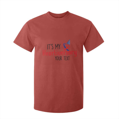 Personalized CHD Support Heart Anniversary T Shirt For Kid Custom Text It's My Heartiversary