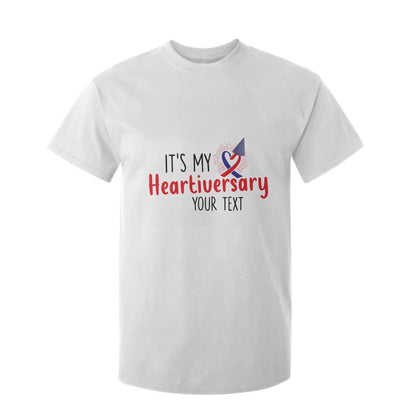 Personalized CHD Support Heart Anniversary T Shirt For Kid Custom Text It's My Heartiversary