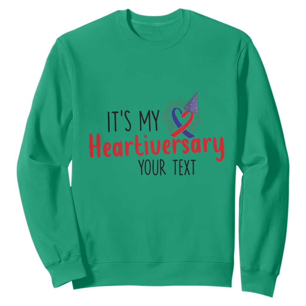 Personalized CHD Support Heart Anniversary Sweatshirt Custom Text It's My Heartiversary