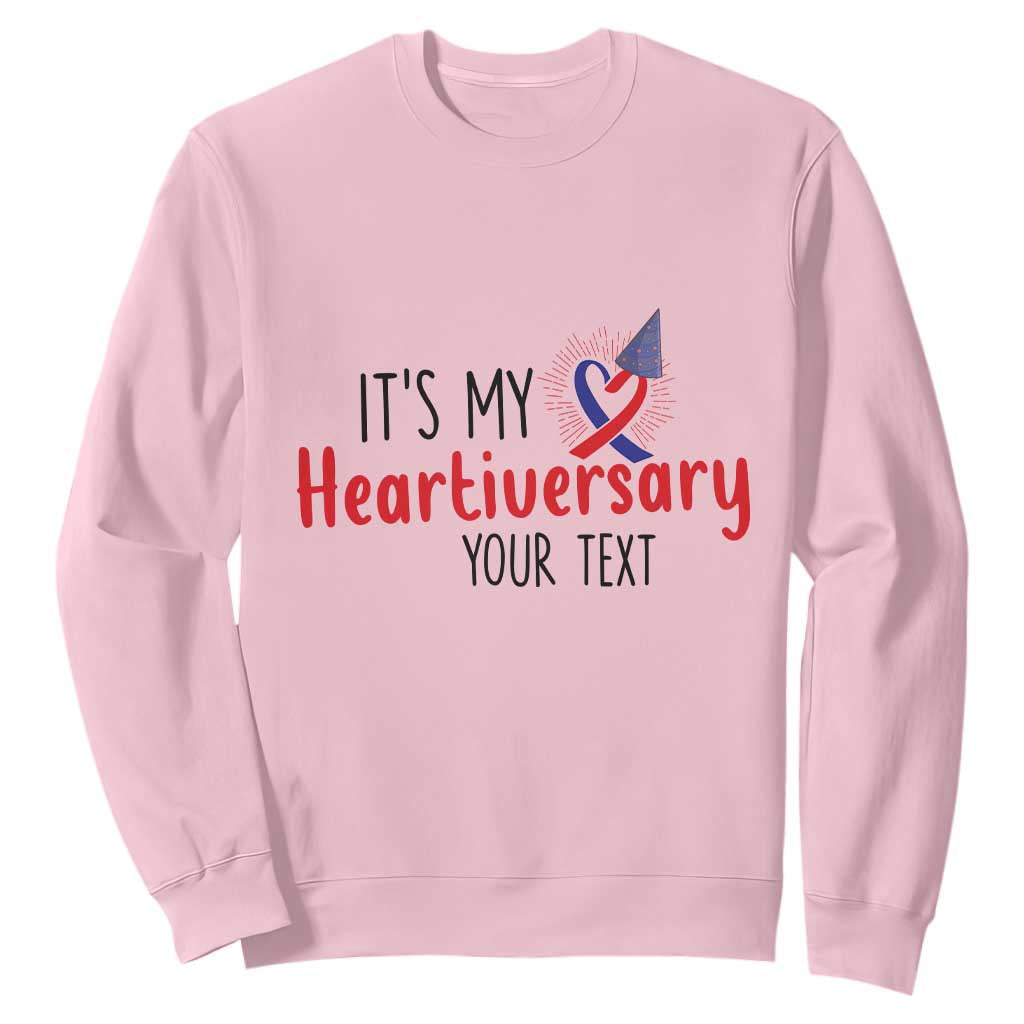 Personalized CHD Support Heart Anniversary Sweatshirt Custom Text It's My Heartiversary