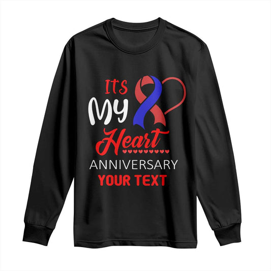 Personalized CHD Support Long Sleeve Shirt Custom Text It's My Heart Anniversary