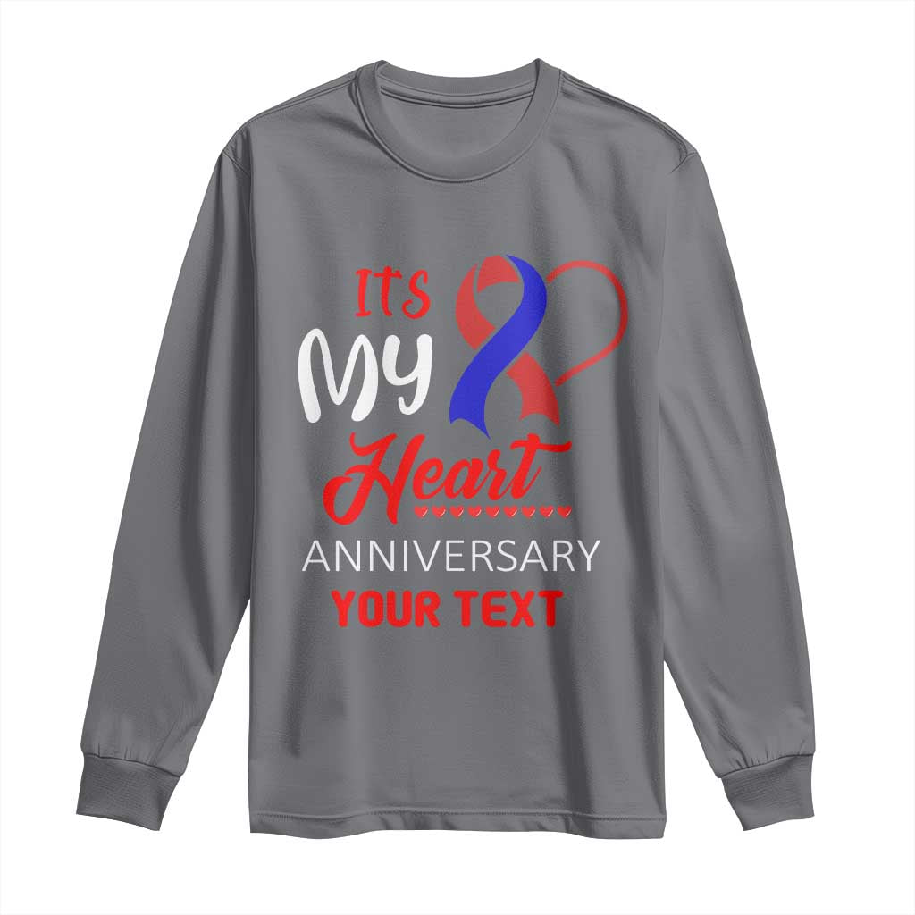 Personalized CHD Support Long Sleeve Shirt Custom Text It's My Heart Anniversary