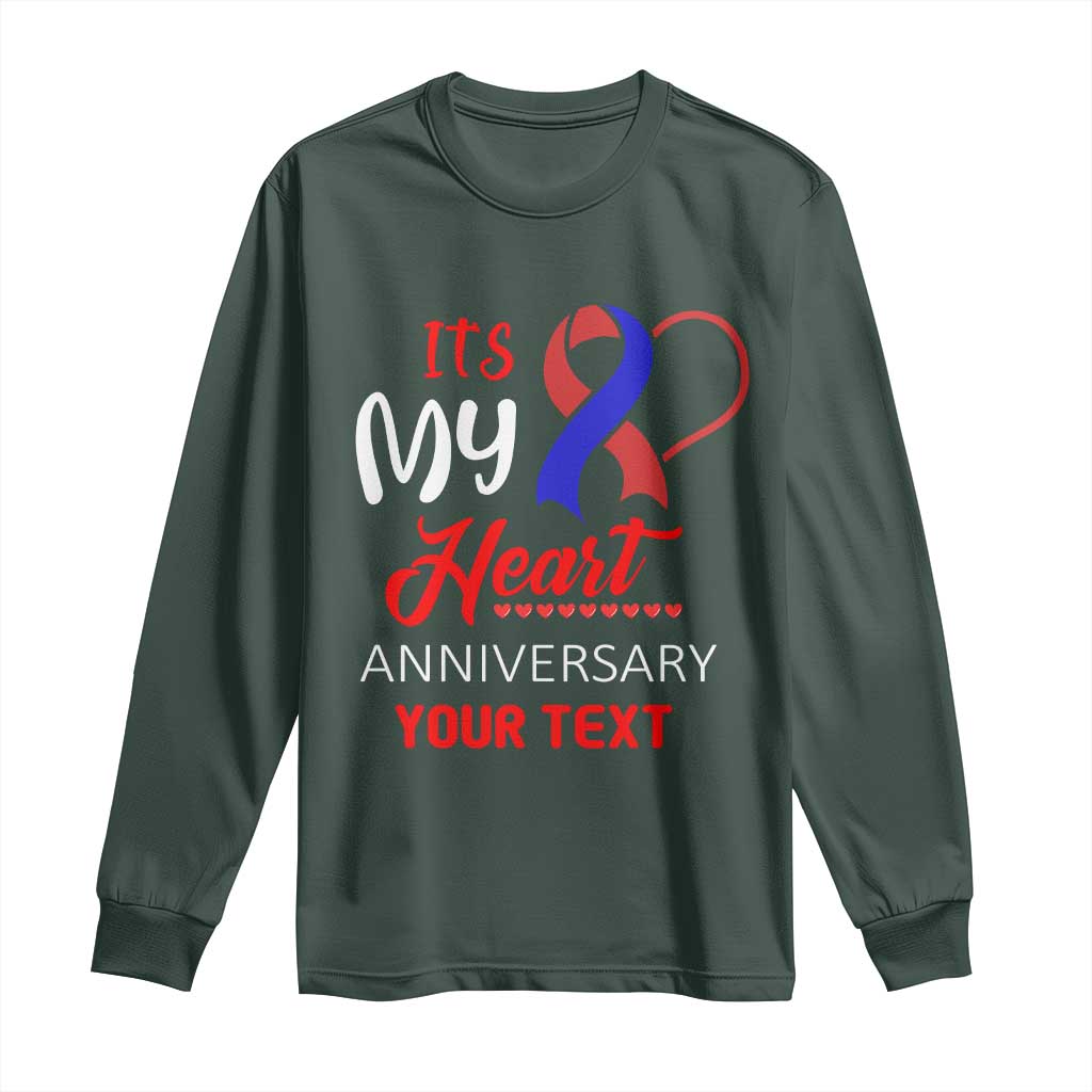 Personalized CHD Support Long Sleeve Shirt Custom Text It's My Heart Anniversary