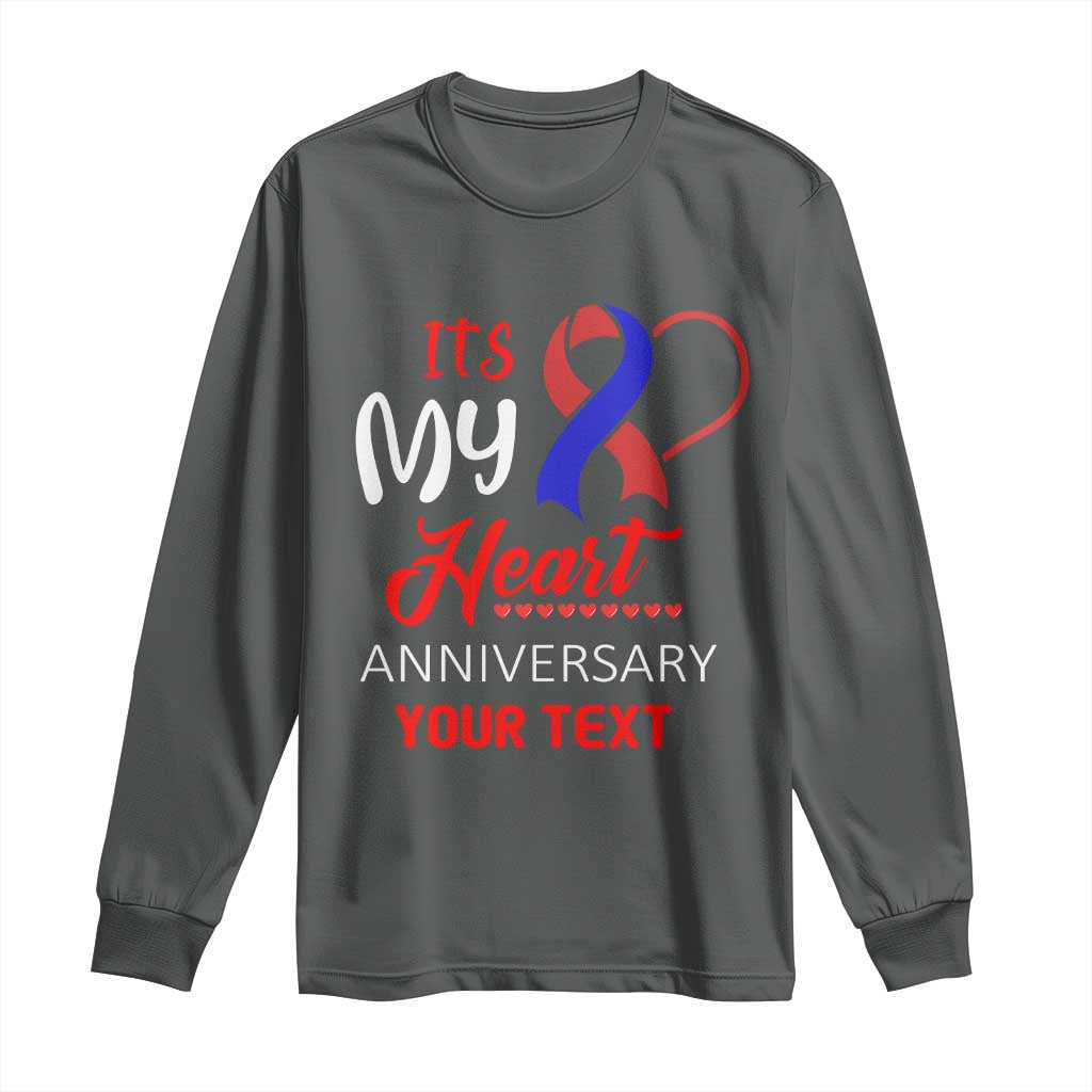 Personalized CHD Support Long Sleeve Shirt Custom Text It's My Heart Anniversary