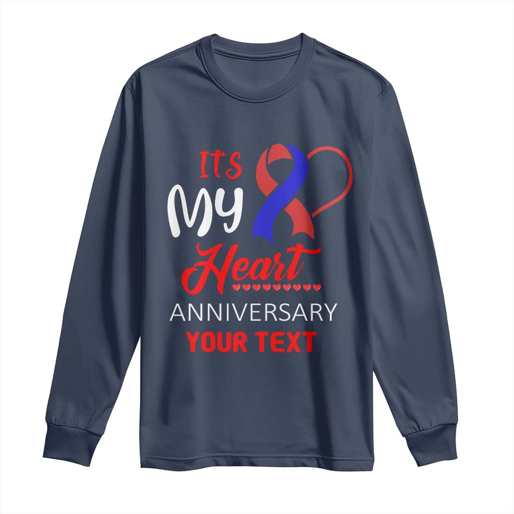 Personalized CHD Support Long Sleeve Shirt Custom Text It's My Heart Anniversary