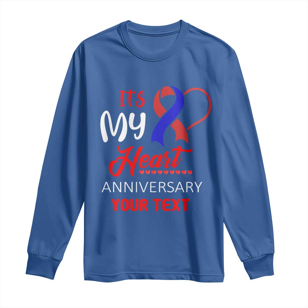 Personalized CHD Support Long Sleeve Shirt Custom Text It's My Heart Anniversary