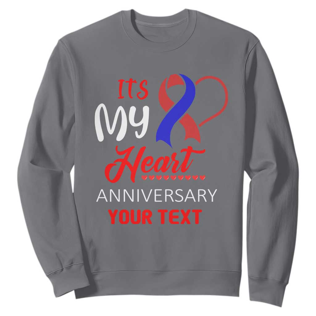 Personalized CHD Support Sweatshirt Custom Text It's My Heart Anniversary