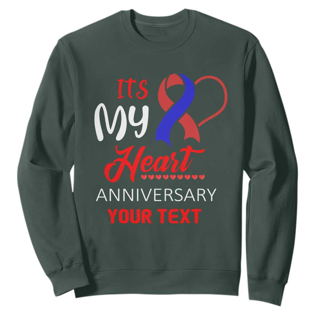 Personalized CHD Support Sweatshirt Custom Text It's My Heart Anniversary