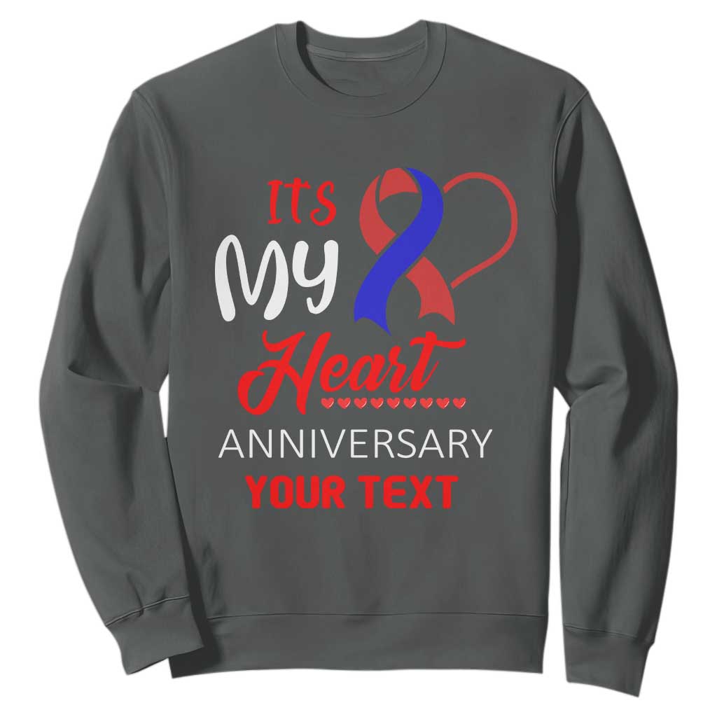 Personalized CHD Support Sweatshirt Custom Text It's My Heart Anniversary