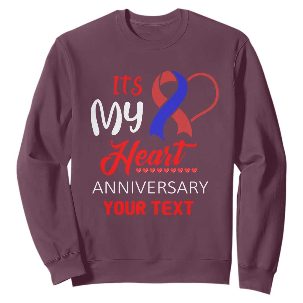Personalized CHD Support Sweatshirt Custom Text It's My Heart Anniversary