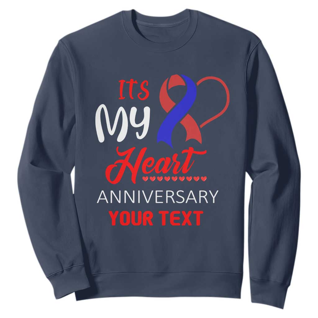 Personalized CHD Support Sweatshirt Custom Text It's My Heart Anniversary