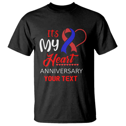 Personalized CHD Support T Shirt Custom Text It's My Heart Anniversary