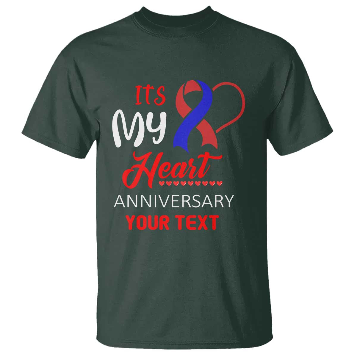 Personalized CHD Support T Shirt Custom Text It's My Heart Anniversary
