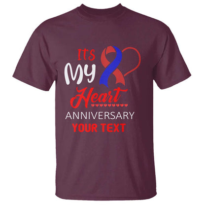 Personalized CHD Support T Shirt Custom Text It's My Heart Anniversary