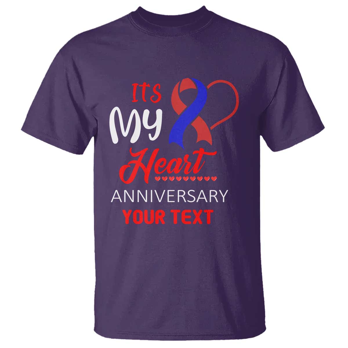 Personalized CHD Support T Shirt Custom Text It's My Heart Anniversary