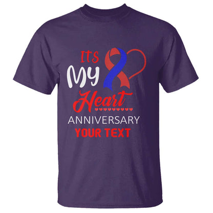 Personalized CHD Support T Shirt Custom Text It's My Heart Anniversary