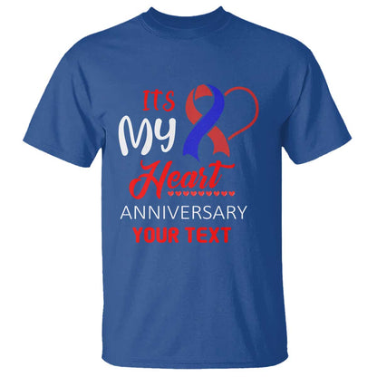 Personalized CHD Support T Shirt Custom Text It's My Heart Anniversary