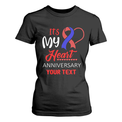 Personalized CHD Support T Shirt For Women Custom Text It's My Heart Anniversary