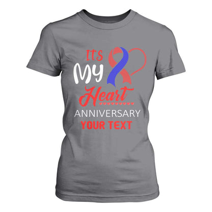 Personalized CHD Support T Shirt For Women Custom Text It's My Heart Anniversary
