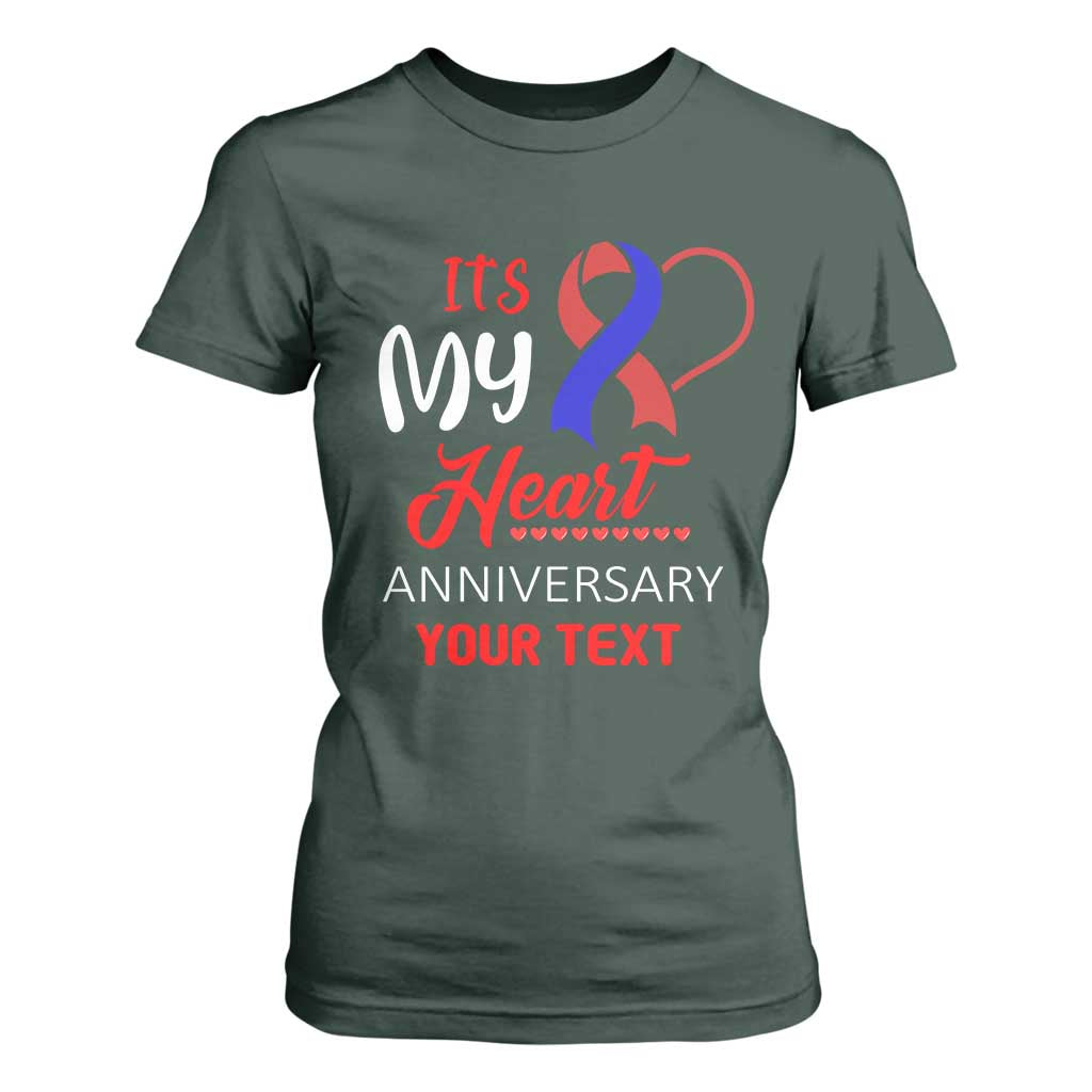Personalized CHD Support T Shirt For Women Custom Text It's My Heart Anniversary