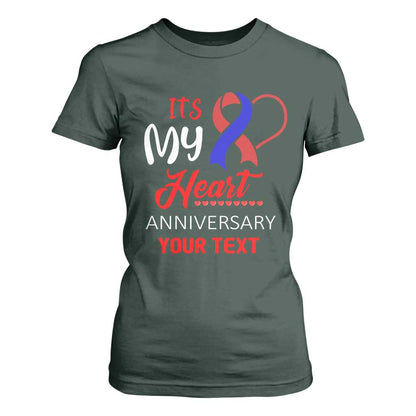 Personalized CHD Support T Shirt For Women Custom Text It's My Heart Anniversary