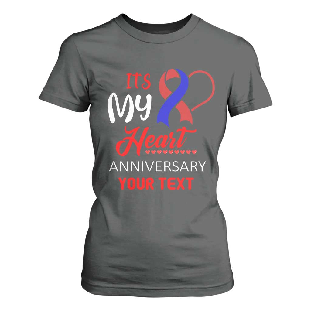 Personalized CHD Support T Shirt For Women Custom Text It's My Heart Anniversary