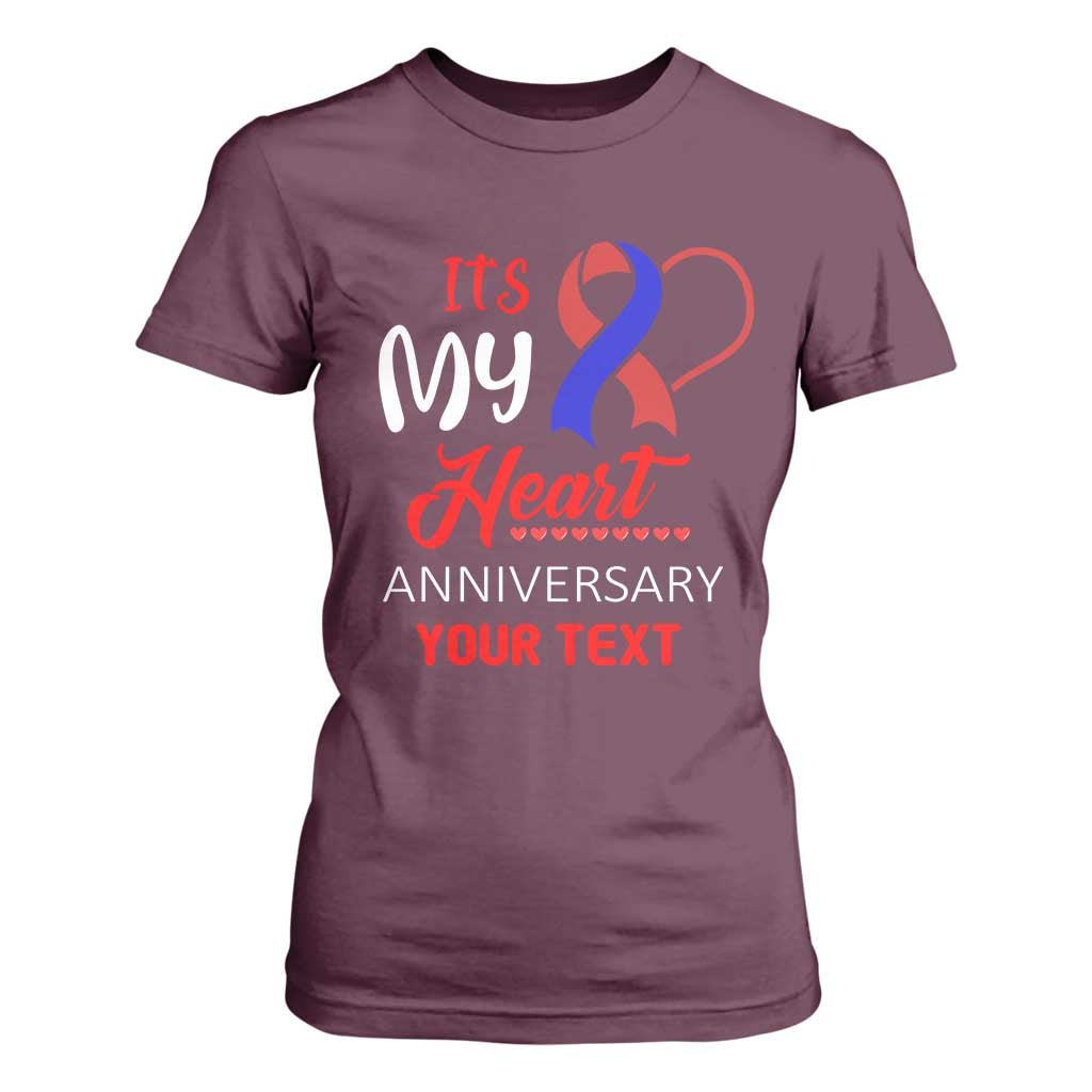 Personalized CHD Support T Shirt For Women Custom Text It's My Heart Anniversary