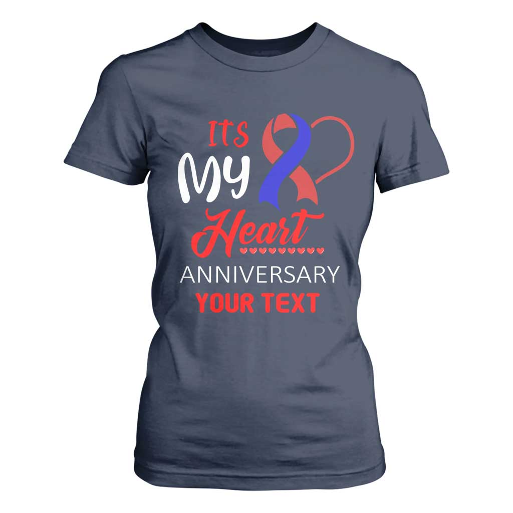 Personalized CHD Support T Shirt For Women Custom Text It's My Heart Anniversary