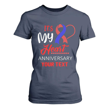 Personalized CHD Support T Shirt For Women Custom Text It's My Heart Anniversary