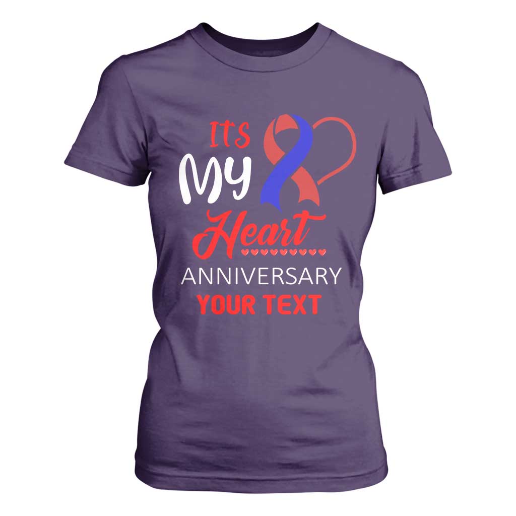Personalized CHD Support T Shirt For Women Custom Text It's My Heart Anniversary